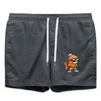 Poisson rouge Bande dessinée cool - Short de bain - charbon - Devant - AI Model Male 185 light (185cm)