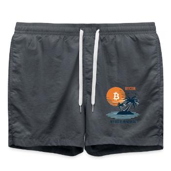 Retraite Bitcoin Btc – Investisseurs et traders en crypto - Short de bain - charbon - Devant - AI Model Male 185 light (185cm)