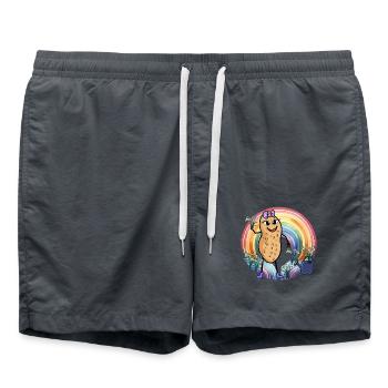 Arc-en-ciel Printemps Fleurs Cacahuète Enfants Enfant - Short de bain - charbon - Devant - AI Model Male 185 light (185cm)