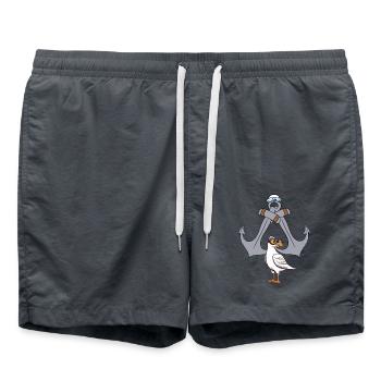 marin d’ancre mouette maritime marin marin ahoy - Short de bain - charbon - Devant - AI Model Male 185 light (185cm)
