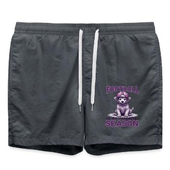 Football & Hund Football American Football - Badeshorts - Anthrazit - Vorne - AI Model Male 185 light (185cm)
