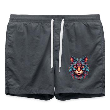 Portrait de chat - Short de bain - charbon - Devant - AI Model Male 185 light (185cm)