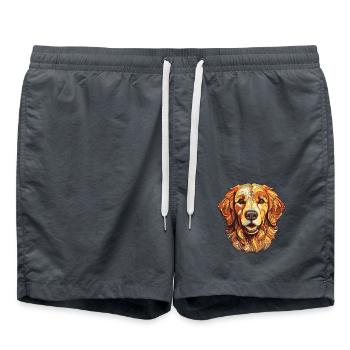 Golden Retriever Dog Portrait - Swim Trunks - anthracite - Front - AI Model Male 185 light (185cm)