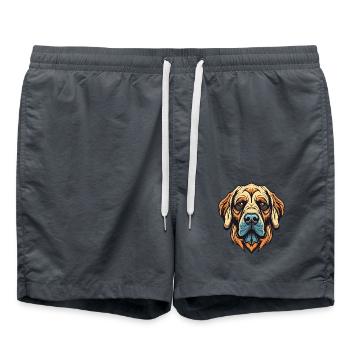 Kangal Hund Portrait - Badeshorts - Anthrazit - Vorne - AI Model Male 185 light (185cm)