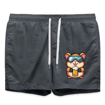 Hamster Après-Ski Bière Bande dessinée - Short de bain - charbon - Devant - AI Model Male 185 light (185cm)