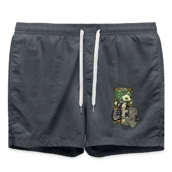 S51 (grün) // Illustration - Badeshorts - Anthrazit - Vorne - AI Model Male 185 light (185cm)
