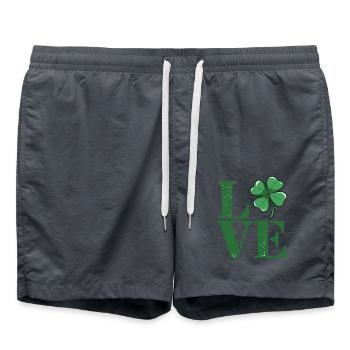 Shamrock Love St. Patrick's Day Irish Pride kids - Swim Trunks - anthracite - Front - AI Model Male 185 light (185cm)
