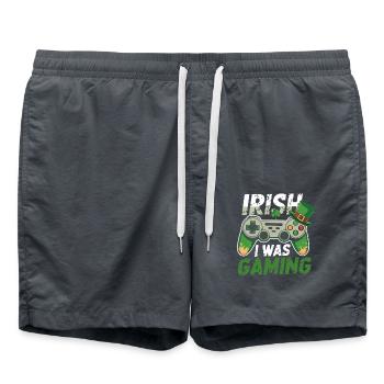 Irlandais I Was Gaming St Patrick’s Day Gamer Men kids - Short de bain - charbon - Devant - AI Model Male 185 light (185cm)