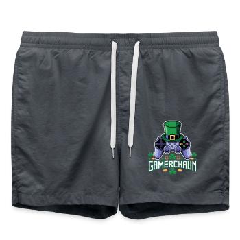 Gamerchaun Shamrock St Patrick's Day Leprechaun - Badeshorts - Anthrazit - Vorne - AI Model Male 185 light (185cm)