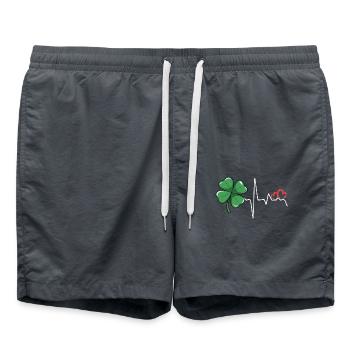Shamrock Heartbeat St. Patrick’s Day Love Women - Badeshorts - Anthrazit - Vorne - AI Model Male 185 light (185cm)