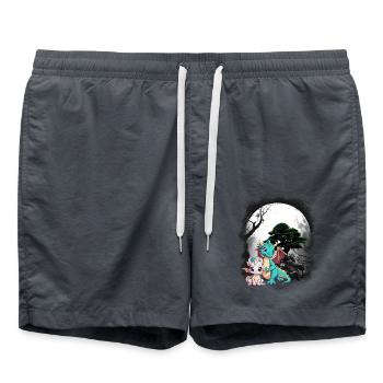 Dragon Dragon Child Kids Fairy Tale Dinos - Swim Trunks - anthracite - Front - AI Model Male 185 light (185cm)