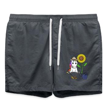 Pour les enfants Jardinier Licorne Enfant Fleurs Bébé - Short de bain - charbon - Devant - AI Model Male 185 light (185cm)
