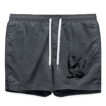 Street Skater in Fall - T-Shirt for Fighter - Swim Trunks - anthracite - Front - AI Model Male 185 light (185cm)