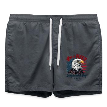 America USA Eagle 4th July Independence Day - Swim Trunks - anthracite - Front - AI Model Male 185 light (185cm)