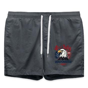 America USA Eagle 4th July Independence Day - Swim Trunks - anthracite - Front - AI Model Male 185 light (185cm)
