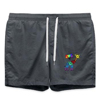 LGBT Gay Pride Girafe Girafe Ballons - Short de bain - charbon - Devant - AI Model Male 185 light (185cm)