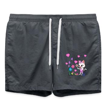 Nature Garden Cat Summertime Cats Children - Swim Trunks - anthracite - Front - AI Model Male 185 light (185cm)