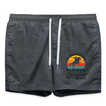 Not perfect but cavalier, Mother's Day, Christmas - Swim Trunks - anthracite - Front - AI Model Male 185 light (185cm)