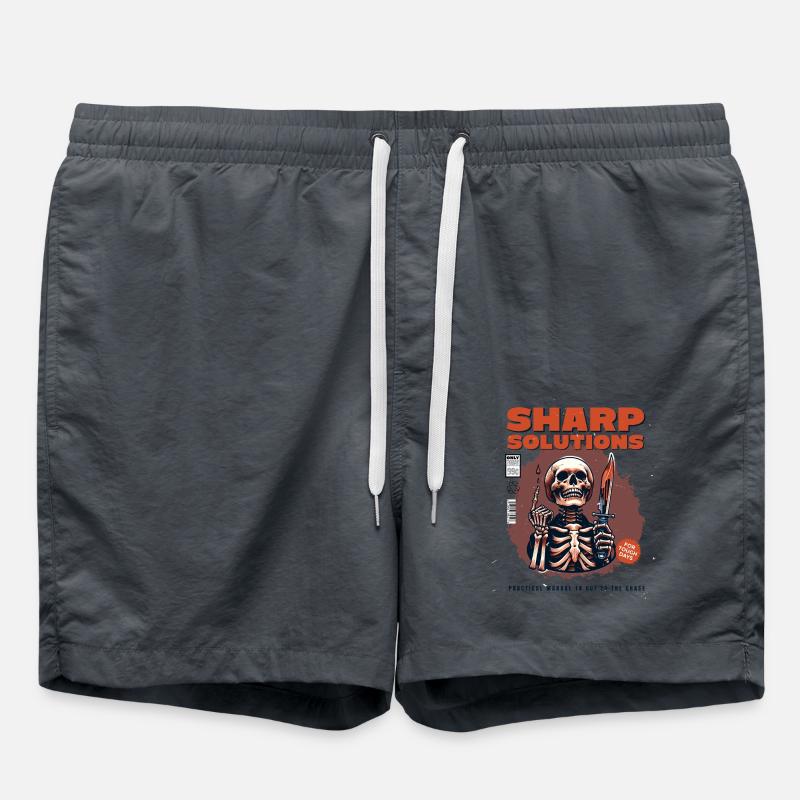 Skeleton with dagger - Swim Trunks - anthracite