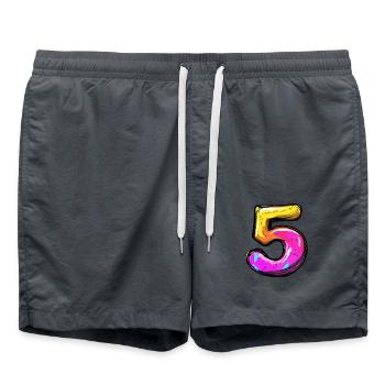 5 Symbole numérique - Short de bain - charbon - Devant - AI Model Male 185 light (185cm)