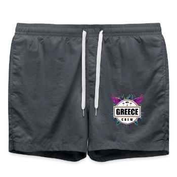 Greece Crew Tropisch - Badeshorts - Anthrazit - Vorne - AI Model Male 185 light (185cm)
