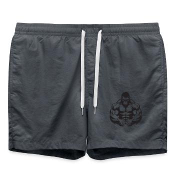 Gorille musculation gym bête - Short de bain - charbon - Devant - AI Model Male 185 light (185cm)