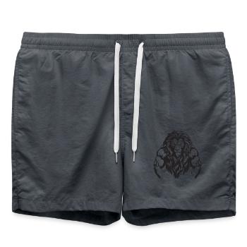 Lion Bodybuilding Muscles Workout Gym - Swim Trunks - anthracite - Front - AI Model Male 185 light (185cm)