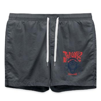 Rhythm Shirt : Quand monkey et techno fusionnent - Short de bain - charbon - Devant - AI Model Male 185 light (185cm)