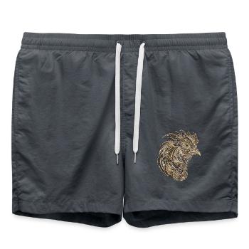 Portrait de coq - Short de bain - charbon - Devant - AI Model Male 185 light (185cm)