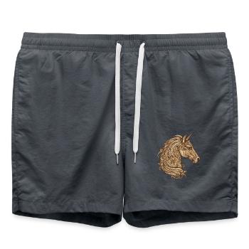Portrait de licorne - Short de bain - charbon - Devant - AI Model Male 185 light (185cm)