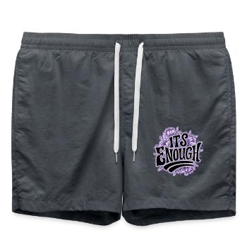 Es Reicht: Ausdrucksstarke Blumenmuster im Fokus - Badeshorts - Anthrazit - Vorne - AI Model Male 185 light (185cm)