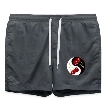 Rockabilly Cherry Cherries Fruit Asia - Swim Trunks - anthracite - Front - AI Model Male 185 light (185cm)