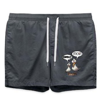 Die Bäädden Möwen - Möwe omg moin - Badeshorts - Anthrazit - Vorne - AI Model Male 185 light (185cm)