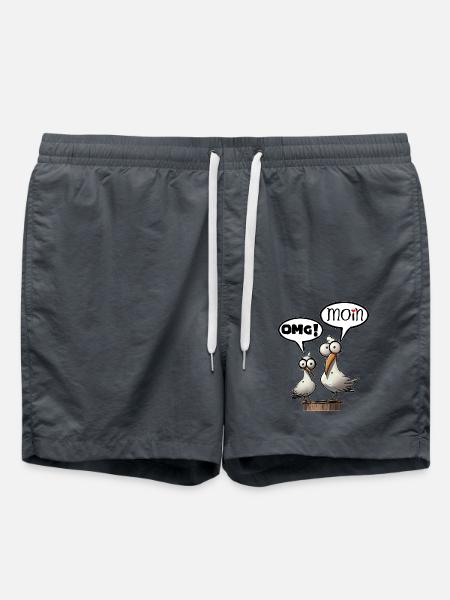 Die Bäädden Möwen - Möwe omg moin - Badeshorts - Anthrazit