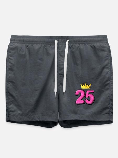 25 Zahl Krone - Badeshorts - Anthrazit