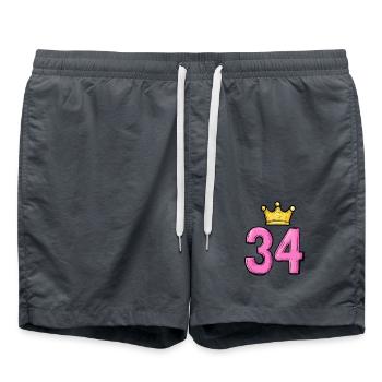 34 Number Krone - Swim Trunks - anthracite - Front - AI Model Male 185 light (185cm)