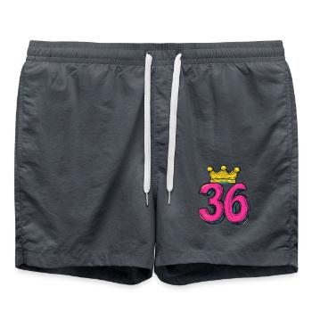 36 Number Crown - Swim Trunks - anthracite - Front - AI Model Male 185 light (185cm)