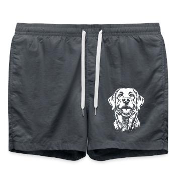 Labrador Portrait Retriever Labbi Hunde Hund - Badeshorts - Anthrazit - Vorne - AI Model Male 185 light (185cm)