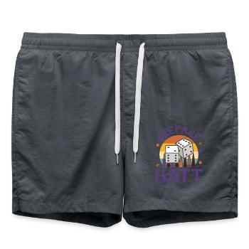 Backgammon Spiel - Badeshorts - Anthrazit - Vorne - AI Model Male 185 light (185cm)