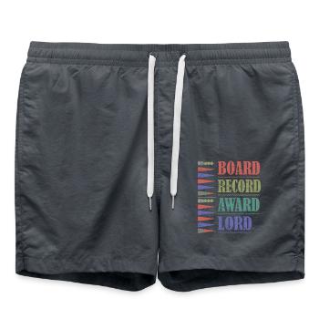 Backgammon Spiel - Badeshorts - Anthrazit - Vorne - AI Model Male 185 light (185cm)