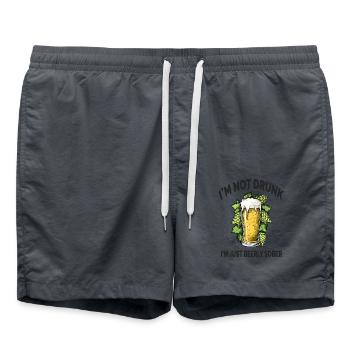 Bière Lusitges Je ne suis pas ivre, juste sobre - Short de bain - charbon - Devant - AI Model Male 185 light (185cm)