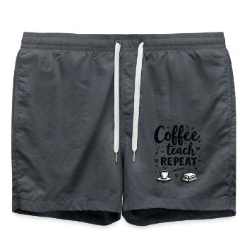 CoffeeTeach Repeat – Teacher Educator Education - Swim Trunks - anthracite - Front - AI Model Male 185 light (185cm)