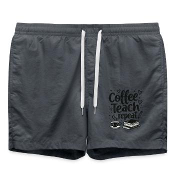 CoffeeTeach Repeat – Teacher Educator Education - Swim Trunks - anthracite - Front - AI Model Male 185 light (185cm)