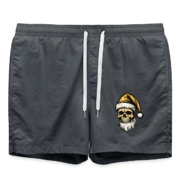 Weihnachtsmann Totenkopf - Badeshorts - Anthrazit - Vorne - AI Model Male 185 light (185cm)