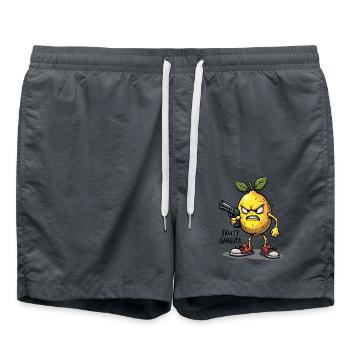 Gangsta fruité – Gangster au citron drôle - Short de bain - charbon - Devant - AI Model Male 185 light (185cm)