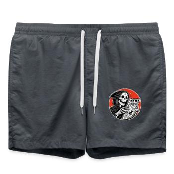 Grim Reaper & Climate Change News Headline - Swim Trunks - anthracite - Front - AI Model Male 185 light (185cm)