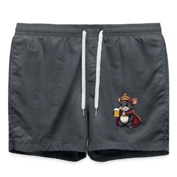 Mouse Beer Funny - Swim Trunks - anthracite - Front - AI Model Male 185 light (185cm)