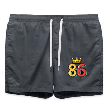 86 Number Krone - Swim Trunks - anthracite - Front - AI Model Male 185 light (185cm)