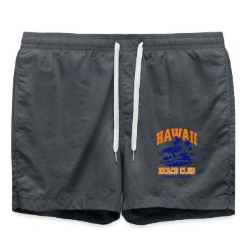 Hawaii Beach Club – Sunshine & Salty Vibes - Badeshorts - Anthrazit - Vorne - AI Model Male 185 light (185cm)