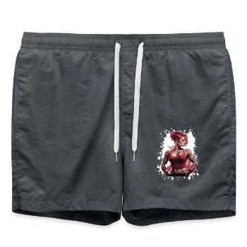 Fitness Femme Muscles Femme Bodybuilder - Short de bain - charbon - Devant - AI Model Male 185 light (185cm)